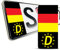 SkinoEu 2 x Vinyl Aufkleber Nummernschild Kennzeichen JDM Tuning Auto Motorrad Deutschland DE Deutsche Flagge Fahne Germany Stickers EU QV 11 Z*