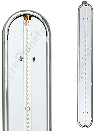 TOT ELECTRIC Plafoniera led 18 36w da 60cm e 120cm lampada lineare soffitto impermeabile da esterno tenuta stagna luce integrato bianca naturale (18 W, Luce Calda)