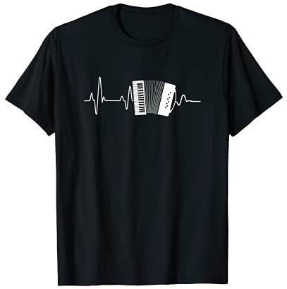 Akkordeon Herzschlag Geschenk Musiker Akkordeon T-Shirt