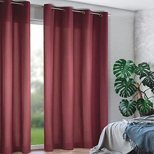 GardinenOutlet Tim Ösenschal, Polyester, Mauve, ca. 240x135 cm