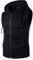 AIOIDI Felpa da Uomo Senza Maniche con Cappuccio Cotone Sportivo Gilet，M-Nero，XL