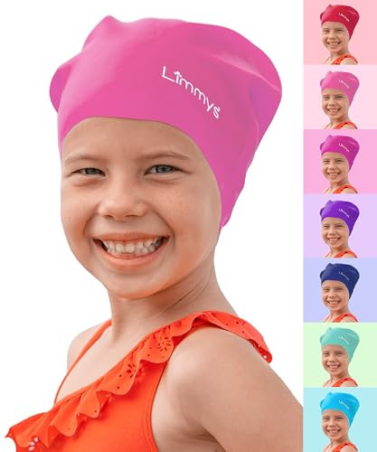 Limmys Schwimmkappe für Kinder – Aus 100 % Silikon – Für Lange Haare – Weich, Dehnbar & Bequem – Entwickelt für Langlebigkeit & Knotenfreies Tragen