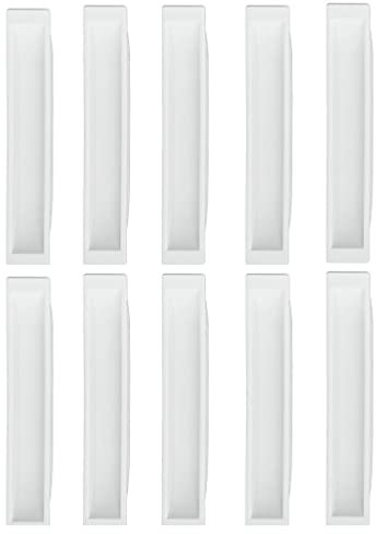 Gedotec Muschelgriff aus Plastik | 10 Stück - Griffmuschel Schiebetür zum kleben | Kunststoff weiß | einfaches Design | 115 x 14 mm | Falttüren Schiebetür - Griffe Möbel - Muldengriff Türgriffe