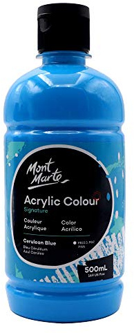 MONT MARTE Acrylfarbe, 500 ml Flasche, Cerulean Blue