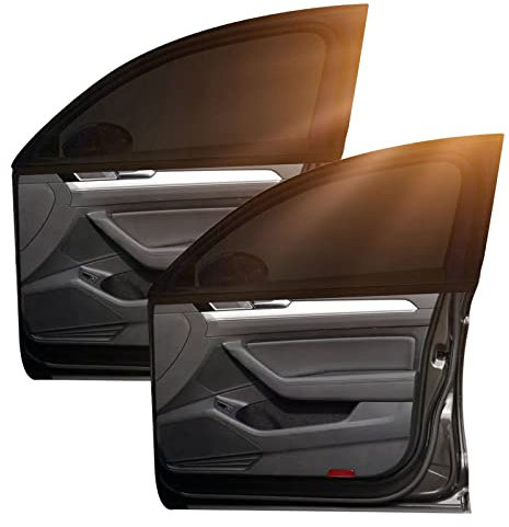 2 Piezas Parasol de Coche,Protector Sol Coche,Parasoles para Ventana Lateral del Coche,Universal Cortina Mosquitera para Coche,Sombrilla para Contra Rayos UV Privacidad Protección,Asientos Trasero,L