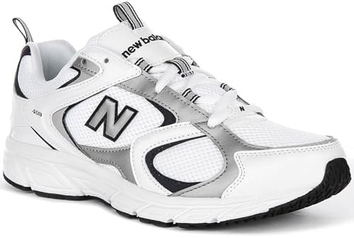 New Balance Herren 408 Sneaker, Weiss/SCHWARZ, 44.5 EU