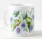 Taza de colores con diseño de rana en flores, diseño de flores de pasión, arte de acuarela, taza de regalo, cumpleaños, trabajo, oficina, Navidad, té, café (blanco)