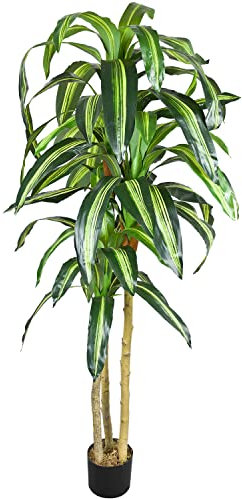 Decovego Drachenbaum Künstlich Kunstbaum Kunstpflanze Kunstbaum Künstliche Pflanze Künstlicher Baum Deko Innendekoration 180 cm