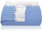 Gräfenstayn Premium Tagesdecke mit Fransen - 100% Baumwolle - 150 x 200 cm - Fischgrätenmuster Sommerdecke - Baumwolldecke als Bett-Überwurf, Couch-Überwurf, Sofa-Decke (Blau)