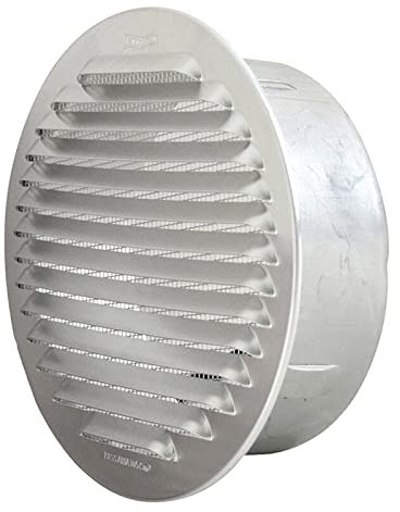 La zappa Griglia d'aerazione tonda in alluminio da incasso con rete (16 cm)