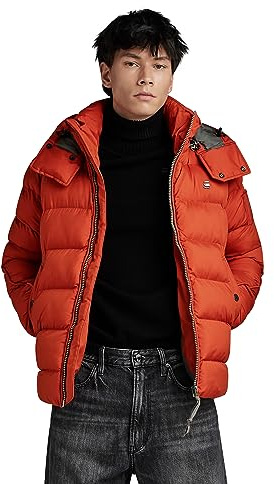 G-Star Para Hombre Chaqueta G-Whistler Padded Hooded, Naranja (rooibos tea D20100-D199-G052), S