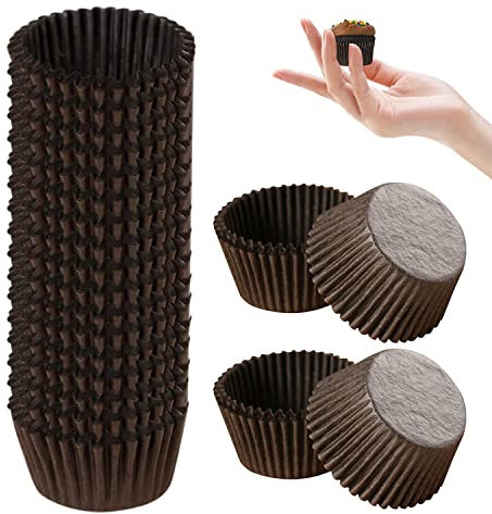 Lot de 1000 mini coquetiers en papier marron pour gâteaux, desserts, biscuits, gâteaux aux œufs, gobelets ronds en carton pour muffins, chocolats