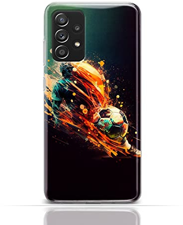 CoverHeld Hülle für iPhone 11 Handyhülle Schutzhülle aus Silikon TPU Softcase mit Motiv 3487 Fußball Spieler Abstrakt Orange Farben