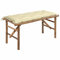 Homgoday Klappbare Gartenbank mit Auflage Sitzbank Balkonbank Parkbank Bank Terrassenbank Holzbank Gartenmöbel für Garten Balkon und Terrasse 118 cm Bambus Creme