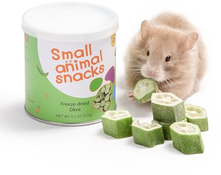 Niteangel Hamster Snack & Treats Toy - Small Animal Natural Treat for Dwarf Syrian Robo Hamsters Gerbils Mice Degus or Other Pets (Freeze-dried Okra - 0.2oz (5.5g))