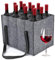Zhongko Felt Wine Carrier Bag - 12 Bottle Portable Tote with Divider, Reusable Beer Carrier for Picnic, Camping, Travel, Party (Gray)