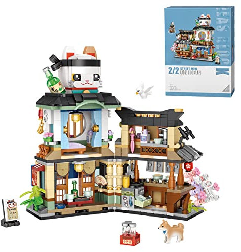 ALiquid Japanische Straßenszene Klemmbausteine Set, Japanische Izakaya Bausatz, Bausteine Nicht Kompatibel mit Lego - 789 Teile