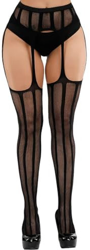 KLONKEE Medias Rejilla Mujer Medias de Tirantes Medias de Red Sexy Pantys de Rejilla