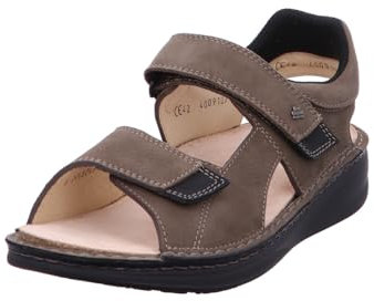 Finn Comfort Skiathos Herren Sandale beige oxide schwarz Tango Buggy Nubukleder
