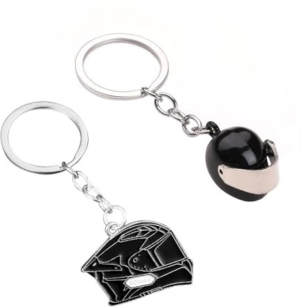 QKEPCY Motorrad Helm Schlüsselanhänger 2 Stück Mini Helm-Schlüsselanhänger Sehr Eigentlich als Geburtstag, Feriengeschenk Schlüssel Anhänger (Type B)