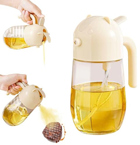 Botella pulverizadora de aceite, pulverizador de aceite de vidrio para cocina, botella de spray de aceite de oliva recargable, dispensador de aceite 2 en 1 y pulverizador de vinagre, dispositivos para