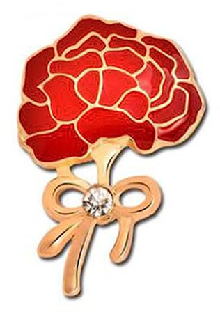Holibanna Dekorative Brosche Emaille-brosche Blumenstift Nelke Kleidung Brosche Dekor Anstecknadel Frauen Brosche Brustnadel Brosche Blumenbrosche Fräulein Rot Legierung