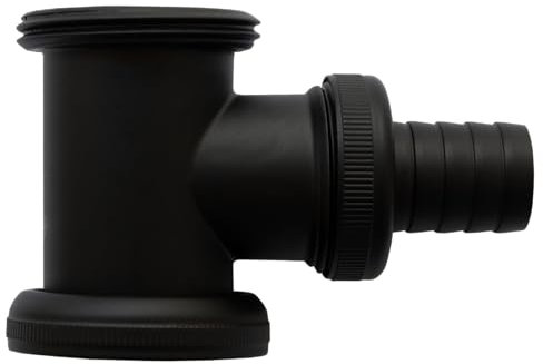 Siphon T-Stück Zwischenstück | Schwarz matt | 1 1/4 x 56 mm Ø 32 mm | Ablaufanschluss | Anschlussrohr für Waschmaschine | Geräteanschluss | Messing (Schwarz)
