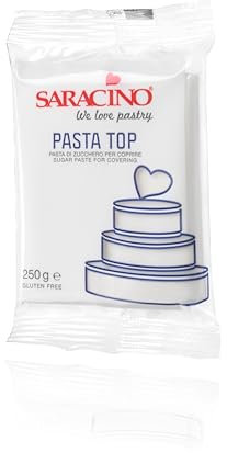 Saracino White Top Fondant zum Bedecken, 250 g, hergestellt in Italien