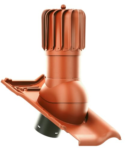 KRONO-PLAST Entlüfterkamin ROTOLINE 125 für Tondachziegel Creaton Titania Dachziegel Lüfter Dachlüfter (Kupferrot)