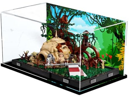 Transparente Acryl-Vitrine für LEGO 75330 für Diorama-Yoda's-Hut-on-Aagobah-Modell, staubdichte Schutzhülle (Steine nicht im Lieferumfang enthalten) (A-2 mm)