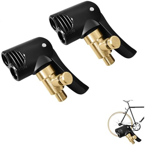 Batheidon ventiladapter französisches ventil, Autoventil Hebelstecker Autoventil Adapter,Auto Reifen Air Chuck Reifenventil, Kompatibel mit Auto, Fahrrad, Motorrad, LKW - Deflatable, 2 Stück