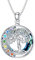 enjoylifecreative Chakra Baum des Lebens Halskette für Damen 925 Sterling Silber Lebensbaum Kristall Anhänger Kette 7 Chakren Spirituelle Schmuck Geschenk für Frauen Mädchen