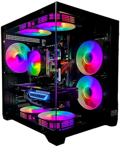 Gaming PC Phantom Black | NVIDIA RTX 5060 | 64GB RAM 1TB SSD | Intel 10 Core | RGB Lüfter mit Fernbedienung | Luftkühlung | WLAN 5 | Win 11