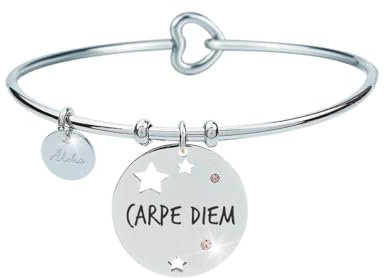 Aloha Armbänder aus Stahl für Damen mit Sprüchen über Freundschaft, Liebe, Träume, Taglia Unica, Edelstahl, Kein Edelstein