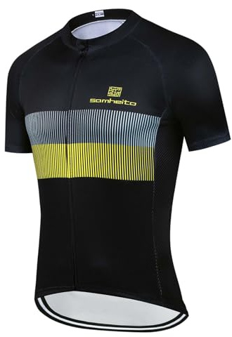 samheito Radtrikot Herren Kurzarm Fahrradtrikot Elastische Atmungsaktive Cycling Jersey Schnell Trocknen MTB Rennrad Trikot für Männer Outdoor Sport