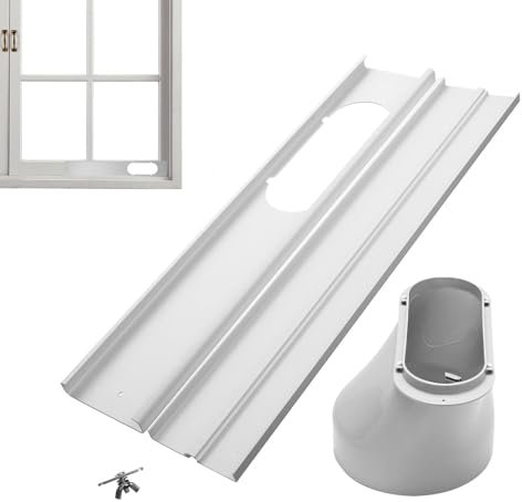 Kit de placas de sellado de ventanas portátiles para aire acondicionado de 15 cm de diámetro, kit de ventilación de aire acondicionado portátil, para ventanas correderas