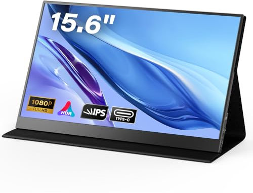 MAGICRAVEN Tragbar Monitore 15.6 1080 FHD Laptop Bildschirm Erweiterung Monitor IPS Screen, Laptop Monitor mit USB C/HDMI, Zweit Mobiler Bildschirm für Laptop/PC/Telefone/PS45 X-BO mit Schutzhülle