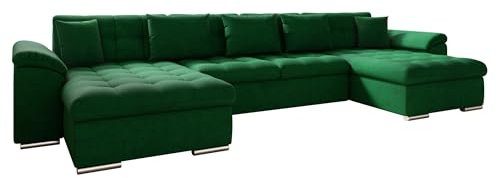 Mirjan24 Ecksofa Wicenza, Design Big Sofa Eckcouch Couch, mit Schlaffunktion Bettfunktion, Wohnlandschaft, U-Form, Große Farbauswahl (Uttario Velvet 2951)