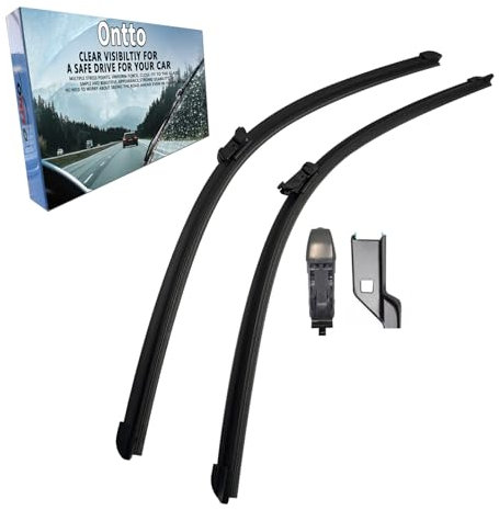 ontto 1 Set Vorne Scheibenwischer Kompatibel mit VW Polo MK4 9N 2005-2008 21 +19 Wischblätter Klare Sicht Scheibenwischerblätter Frontscheibe Wischer Autoscheibenwischer Autoteile 525mm+475mm