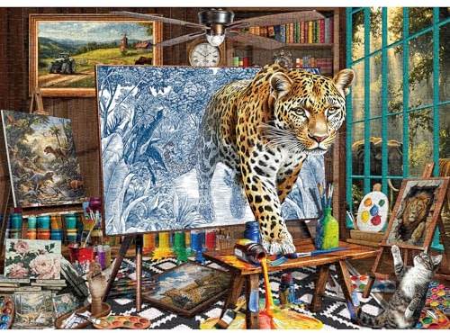 Puzzle de 1000 pièces, Puzzle pour Adultes, Un Puzzle Difficile, Jeu de Puzzle pour Toute la Famille, Cadeaux pour Femmes, Cadeaux pour Hommes, thème léopard