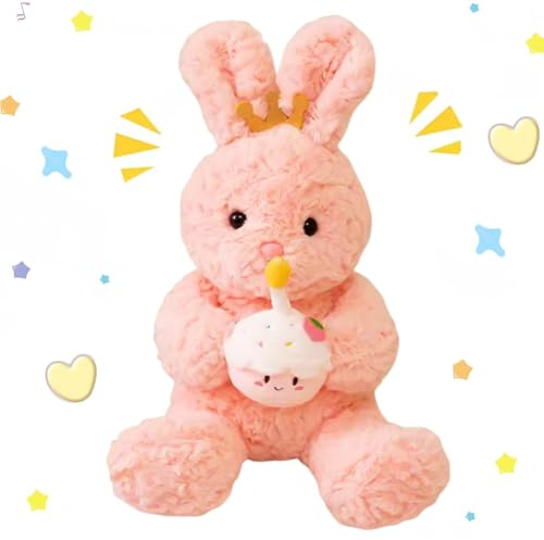NimblusToy Lapin en Peluche, Jouet en Peluche Lapin, Poupée Lapin Rose 40 cm, Jouet Câlin Confortable, Cadeau pour Enfants Garçons Filles