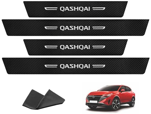 Auto Einstiegsleisten Schutz für Nissan Qashqai J10 J11 J12 2009-2021, Türschweller Lackschutzfolie Aufkleber, Kohlefaser Leiste Tür Schritt Platte Abdeckung, Anti-Scratch Styling Zubehör 4 Stück