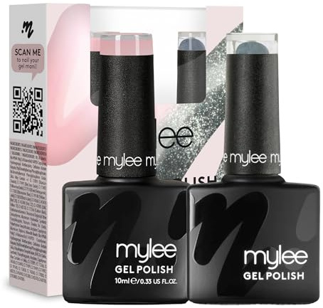 Mylee Cat Eye Gel Nail Polish Duo 2x8ml [Conch Shell] - UV/LED Nail Art | Manicure, Professional, Magnetic, Glitter, Holographic, Vegan & Cruelty Free, Salon & Home Use, Long Lasting & Easy to Apply
