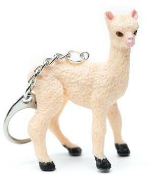 Miniblings Alpacca Schlüsselanhänger Lama Wolle Alpaka 60mm weiß - Handmade Modeschmuck I I Anhänger Schlüsselring Schlüsselband Keyring