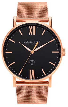 Acctim 60410 Sterling Dual Band Radio Controlled Watch in Rose Gold