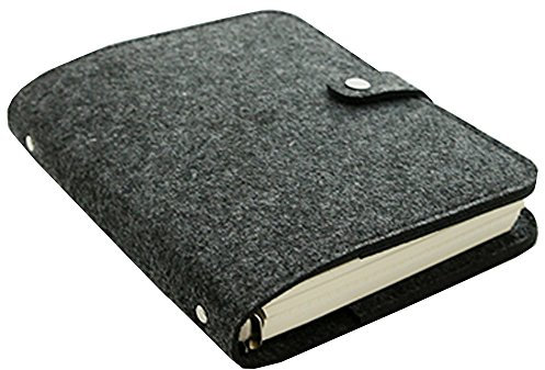 Cheerlife Tagebuch mit Filz DIN A5 A6 Notizbuch Stifthalter 160 Blätter / 320 Seiten nachfüllbar Reisetagebuch Schreiben Zeichnen als Geschenk (Dunkelgrau, A5)