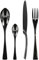 LEKOCH 24 teilig Besteck Set 6 personen Schwarz Hochglanz 18/10 Schwarzes Besteck edelstahl schwarz