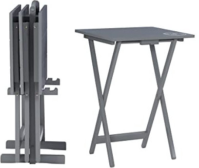 Linon Home Décor SAMM TV, Gray Tray Table Set,