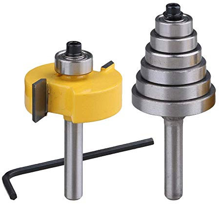 Bestgle 1/4-Inch Shank Rabbet Router Bits with 6 Bearings Set for Woodworking Milling Slotting Cutter Multiple Depths 1/8, 1/4, 5/16, 3/8, 7/16, 1/2