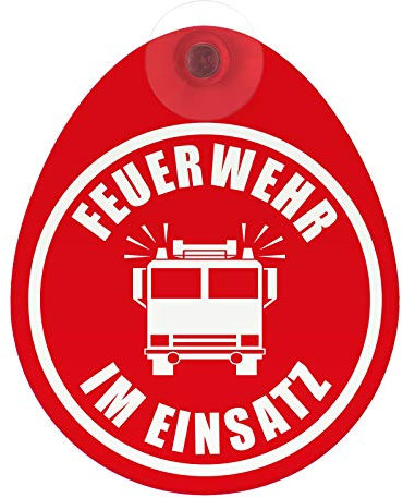 Schild Feuerwehr im Einsatz mit Saugnapf Saugnapfschild GREEN